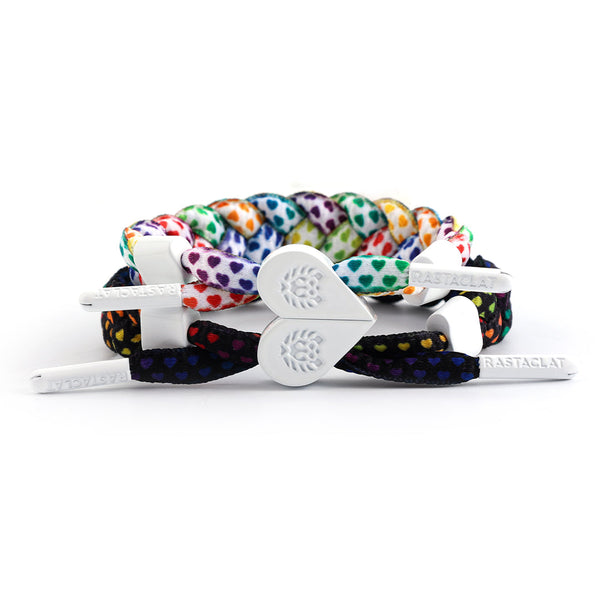 Pride Magnetic Heart Braided Bracelet Set