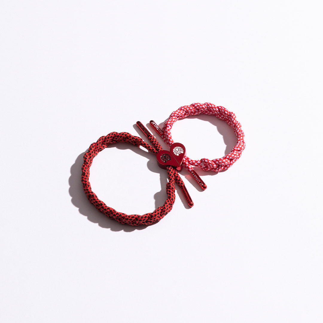 "Love" Magnetic Heart Bracelet Set