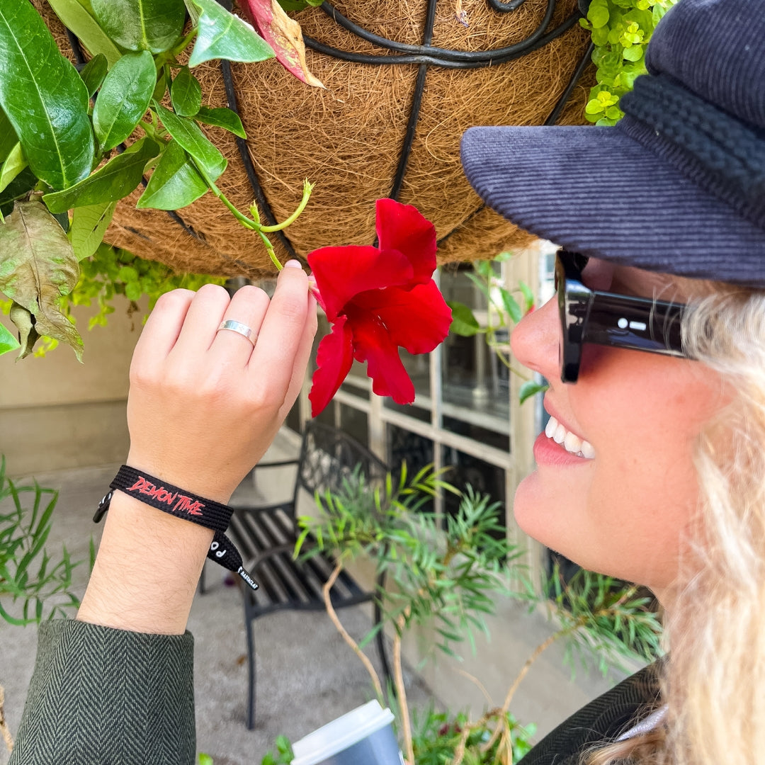 "Demon Time" Printed Single Lace Bracelet