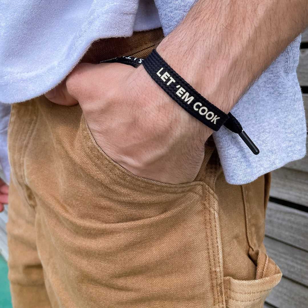 "Let 'Em Cook" Printed Single Lace Bracelet