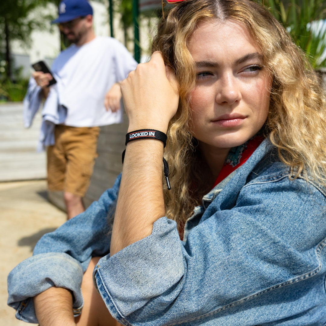 "Locked In" Printed Single Lace Bracelet