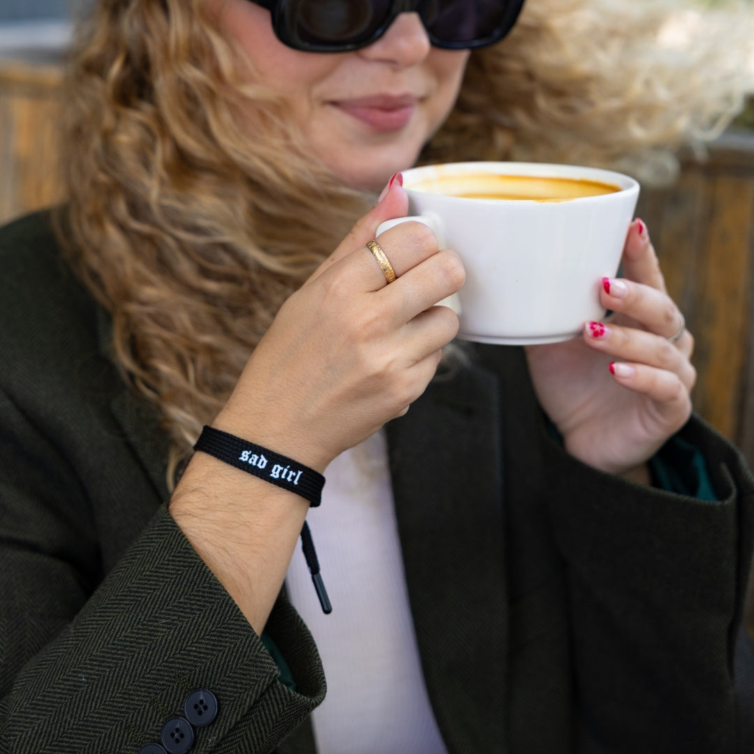 "Sad Girl" Printed Single Lace Bracelet