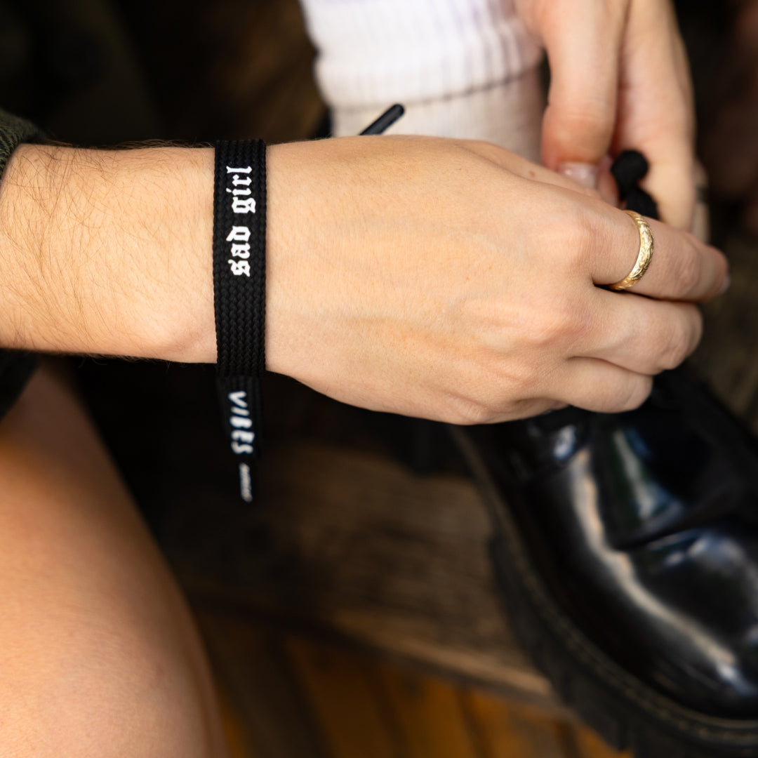 "Sad Girl" Printed Single Lace Bracelet