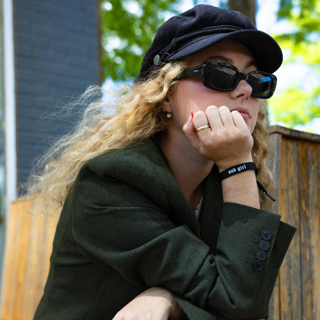 "Sad Girl" Printed Single Lace Bracelet