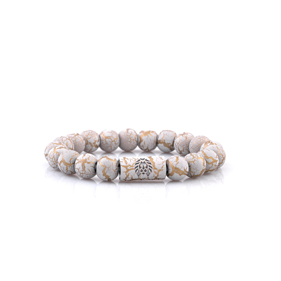 "Concrete" Marbled Beaded Bracelet