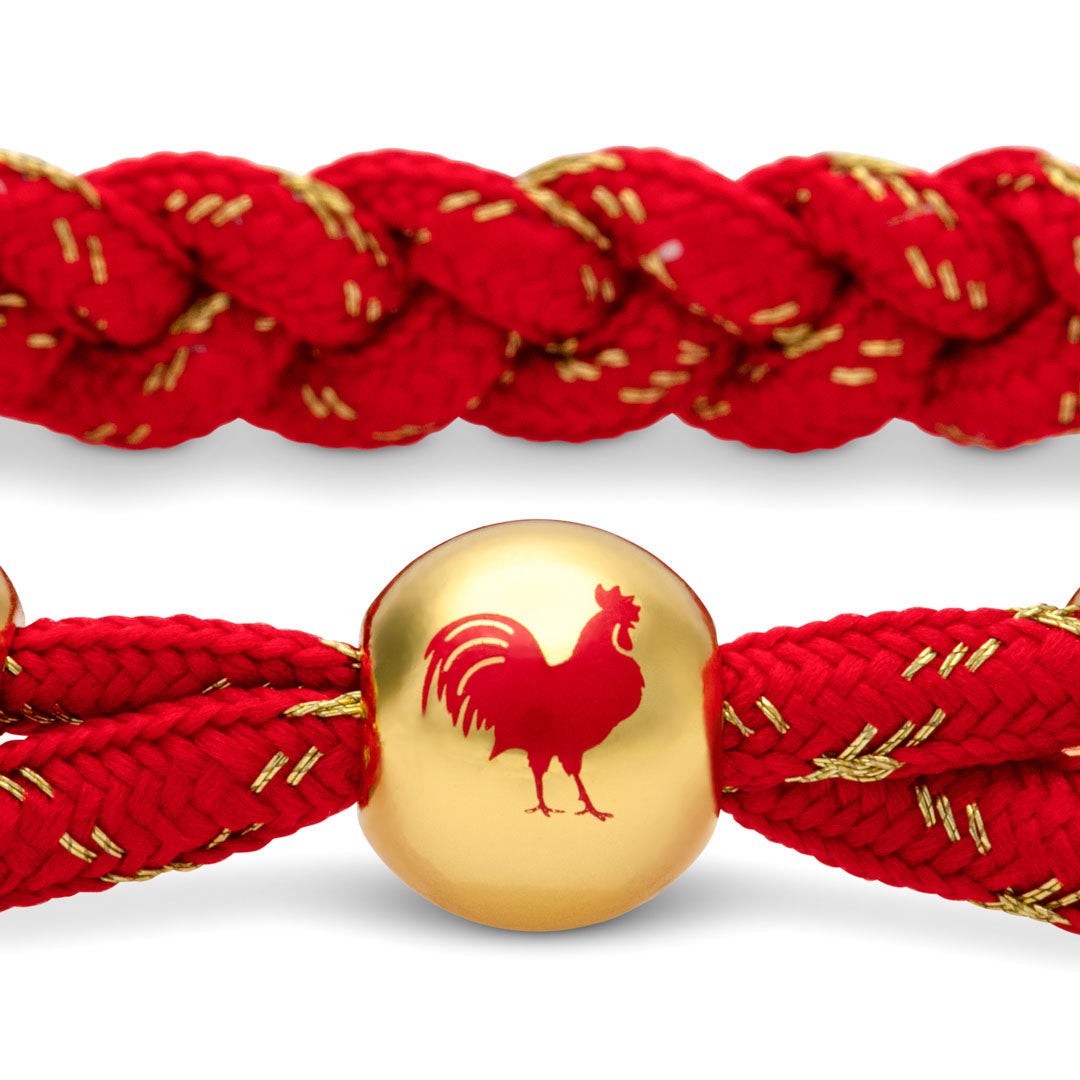 Rooster Lunar New Year Braided Bracelet