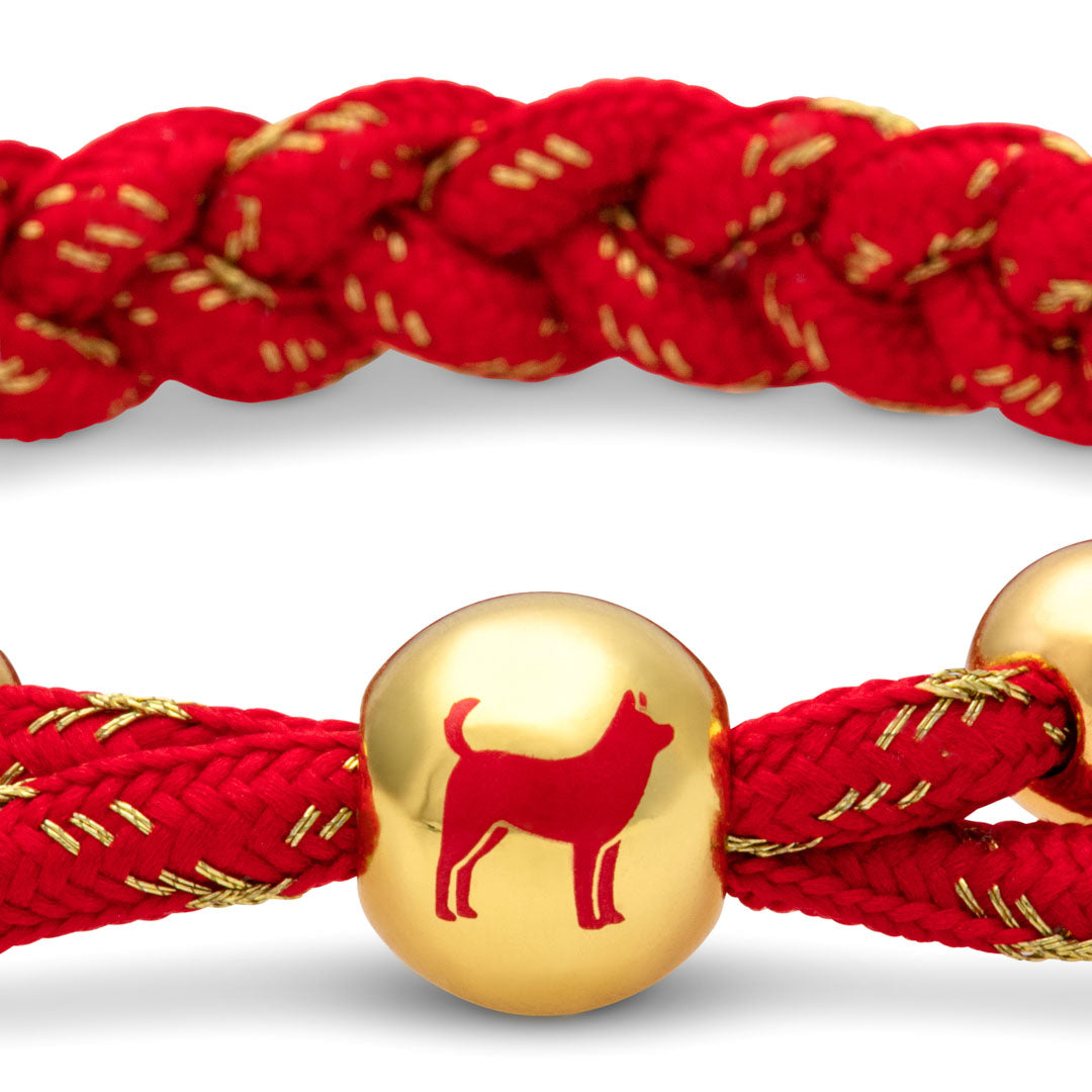 Dog Lunar New Year Braided Bracelet