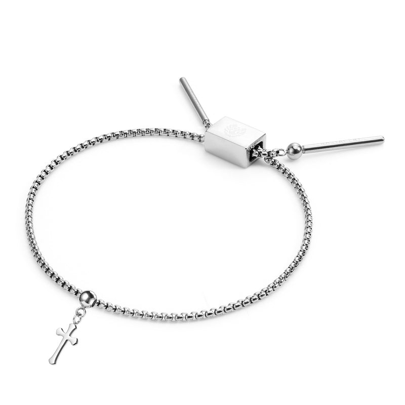 Cross Premium Charm + Silver Base Bracelet