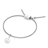 Peace Premium Charm + Silver Base Bracelet