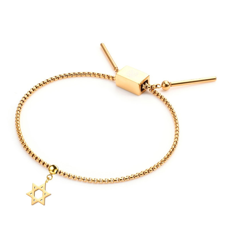 Star of David Premium Charm + Gold Base Bracelet