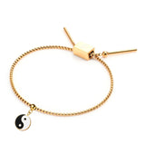 Yin Yang Premium Charm + Gold Base Bracelet