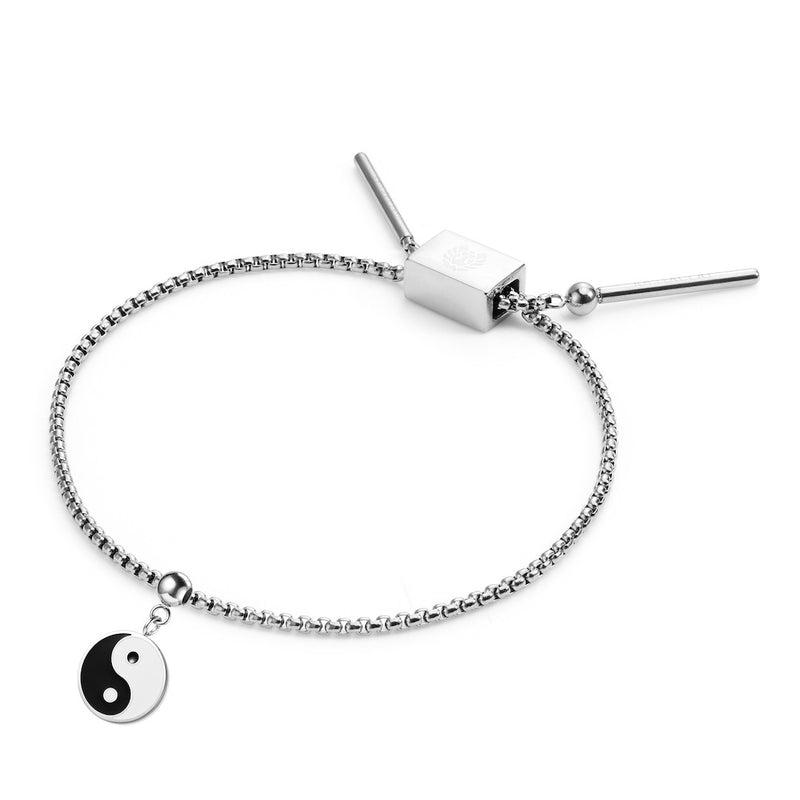 Yin Yang Premium Charm + Silver Base Bracelet