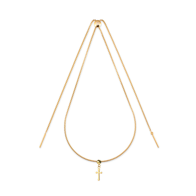 Cross Premium Charm + Gold Base Necklace