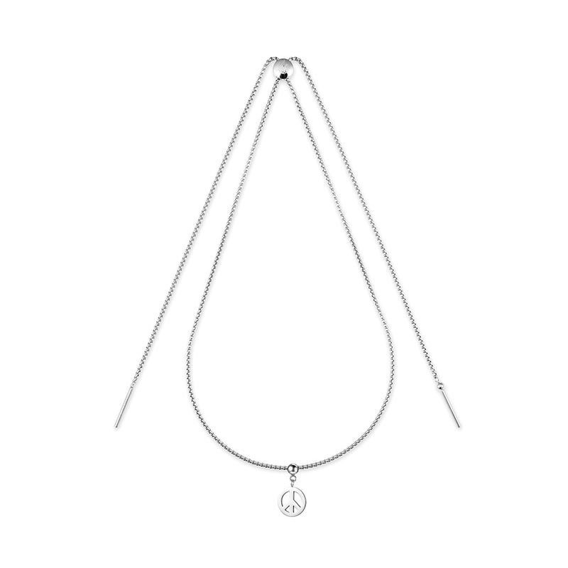 Peace Premium Charm + Silver Base Necklace