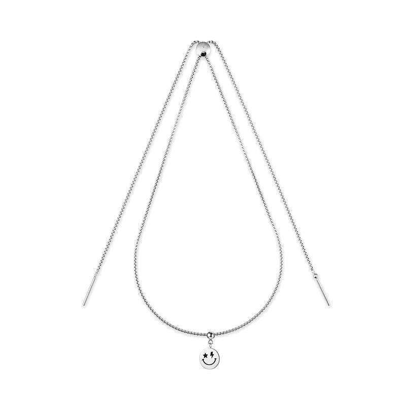 Smiley Face Premium Charm + Silver Base Necklace