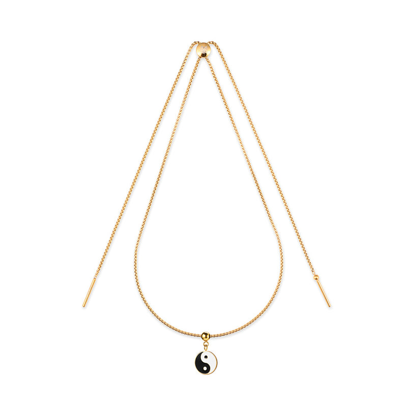Yin Yang Premium Charm + Gold Base Necklace