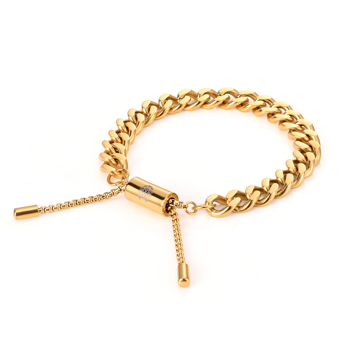 18K Gold Adjustable 8MM Cuban Link Bracelet | Rastaclat