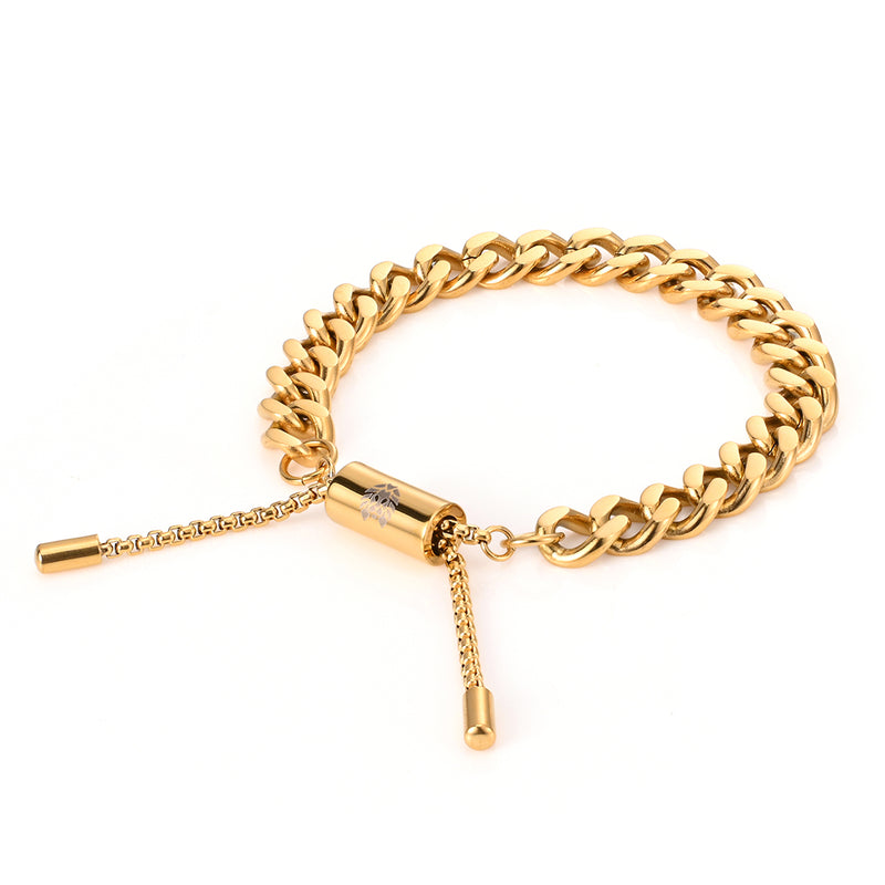 Cuban link bracelet 9mm - Gold – SOYER