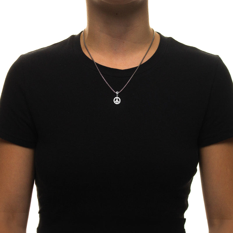 Peace Premium Charm + Silver Base Necklace
