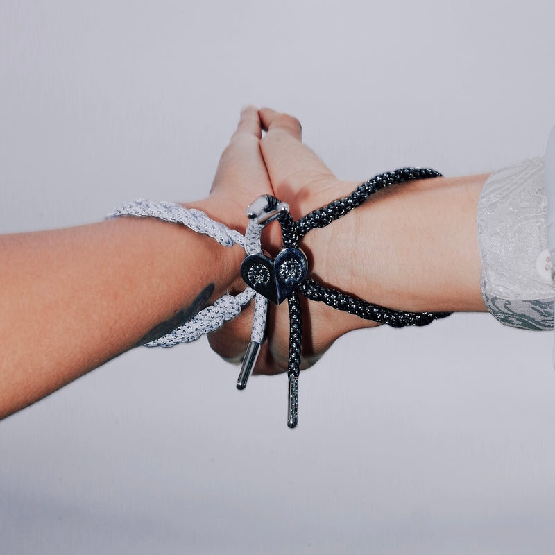 Chromates Couple's Magnetic Braided Bracelet Set
