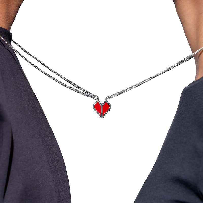 Digital Love Magnetic Heart Necklace