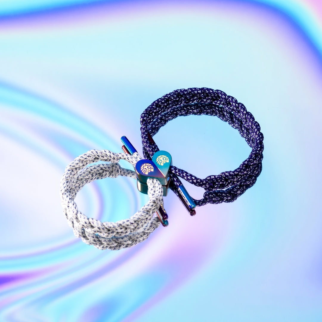 Ultra Violets Couple's Magnetic Braided Bracelet Set | Rastaclat