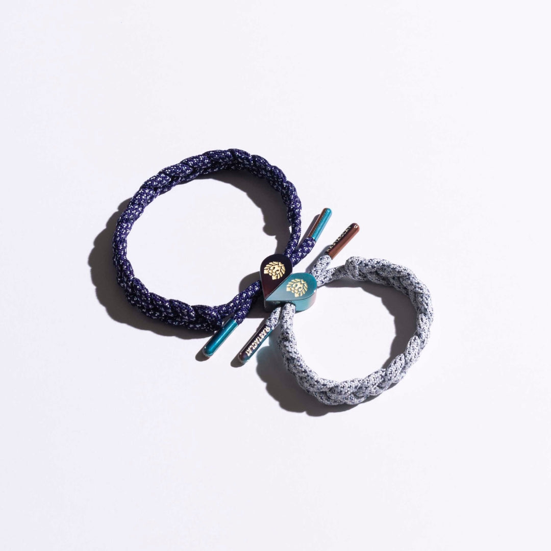 CDL TOKYO Orbit Bracelet Black ブレスレット 青 Ultra Violets Couple's Magnetic Braided Bracelet Set | Rastaclat