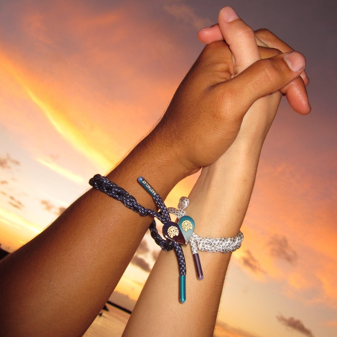 Ultra Violets Couple's Magnetic Braided Bracelet Set | Rastaclat